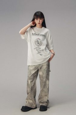 CTB Vintage Faded Collegiate Tee - Y2K Summer, 90s Grunge, Retro Style, Baby Tees, Y2K