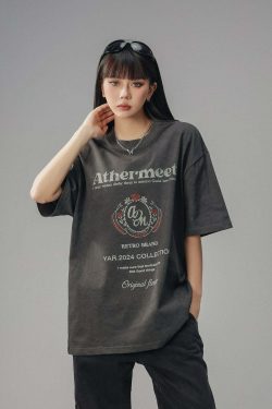 CTB Vintage Faded Collegiate Tee - Y2K Summer, 90s Grunge, Retro Style, Baby Tees, Y2K