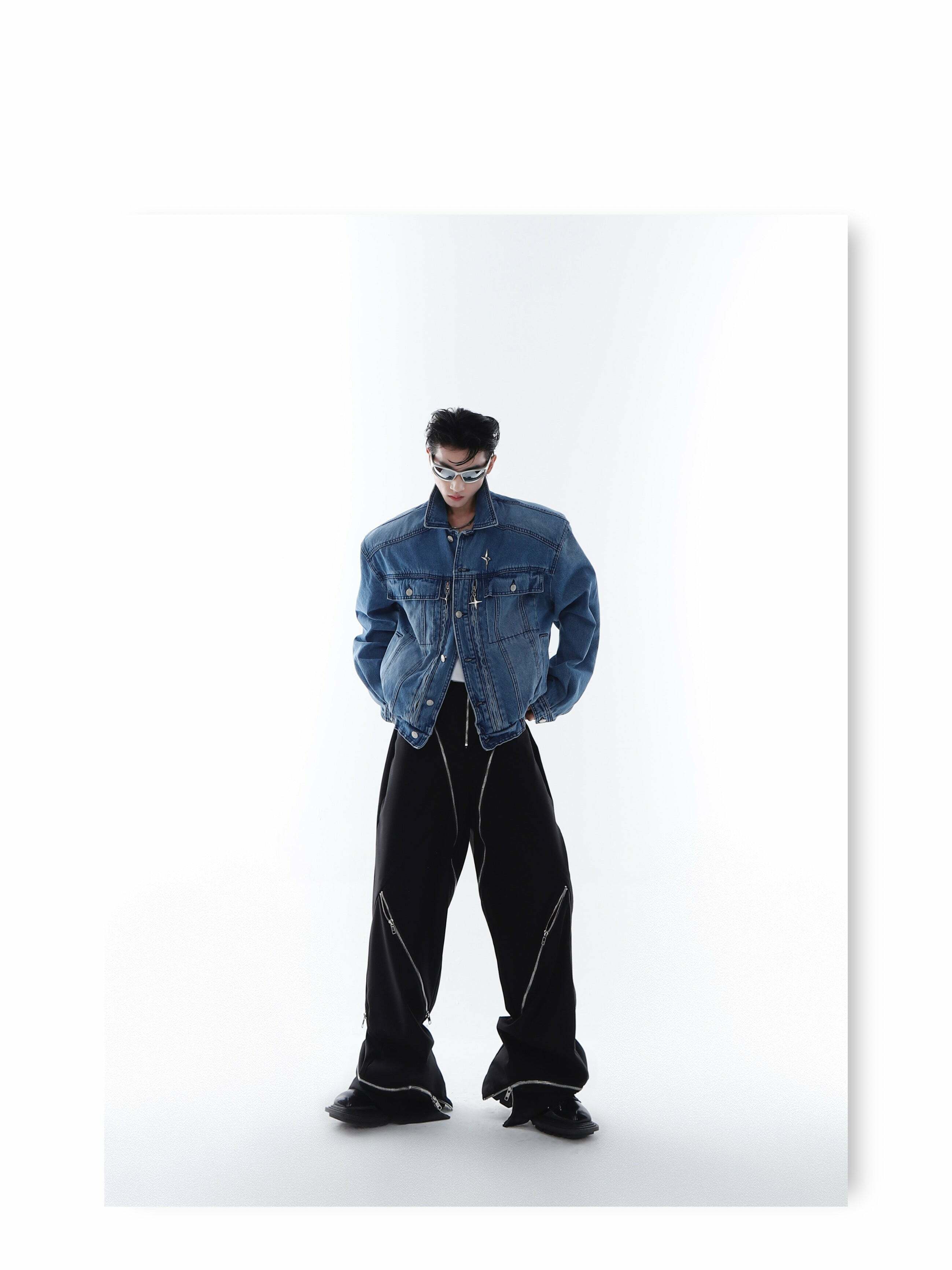 CulturE Denim Jacket - Y2K Summer Grunge, 90s Retro, Pastel Goth, Y2K Club & Party Outfits