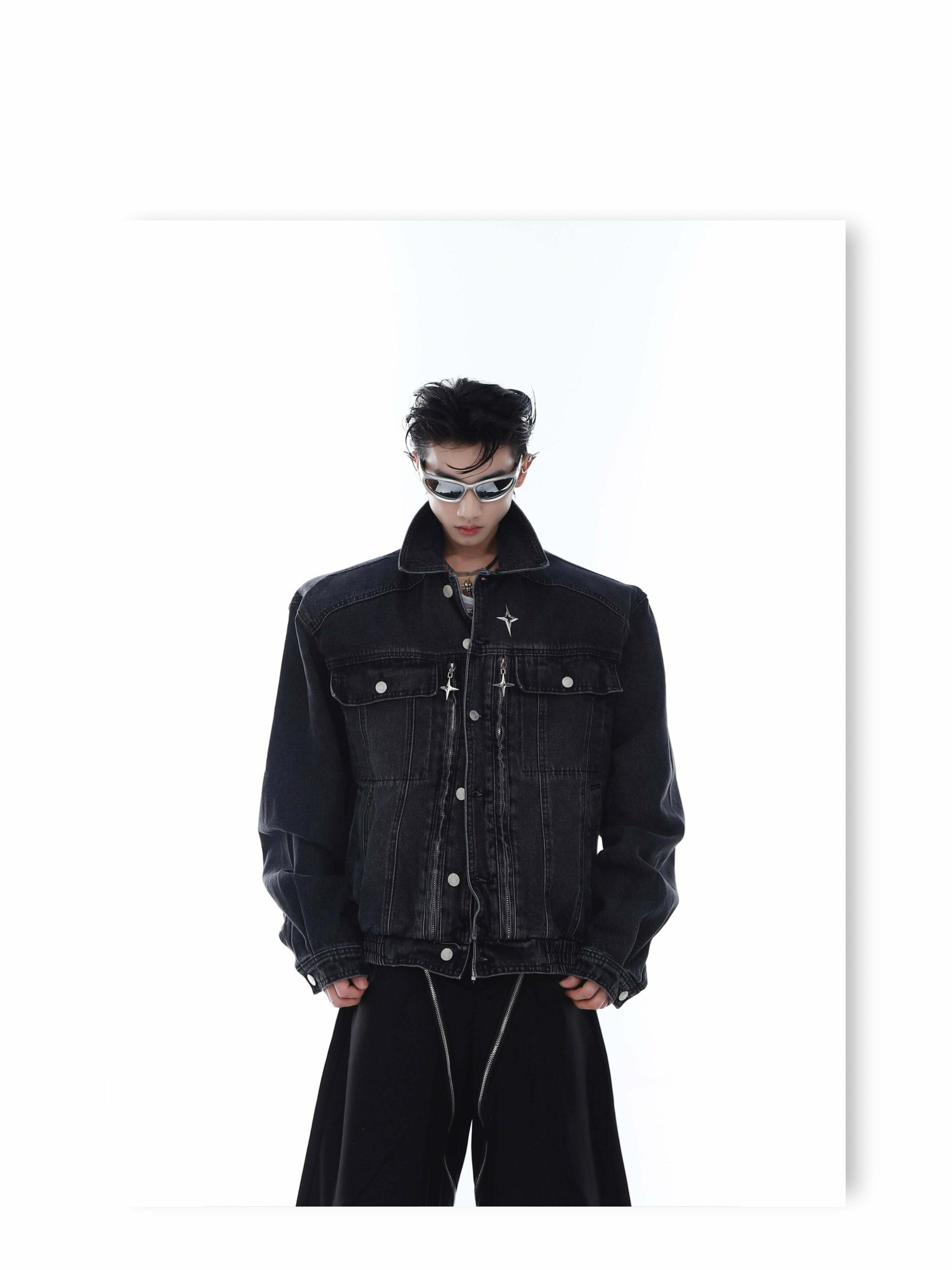 CulturE Denim Jacket - Y2K Summer Grunge, 90s Retro, Pastel Goth, Y2K Club & Party Outfits