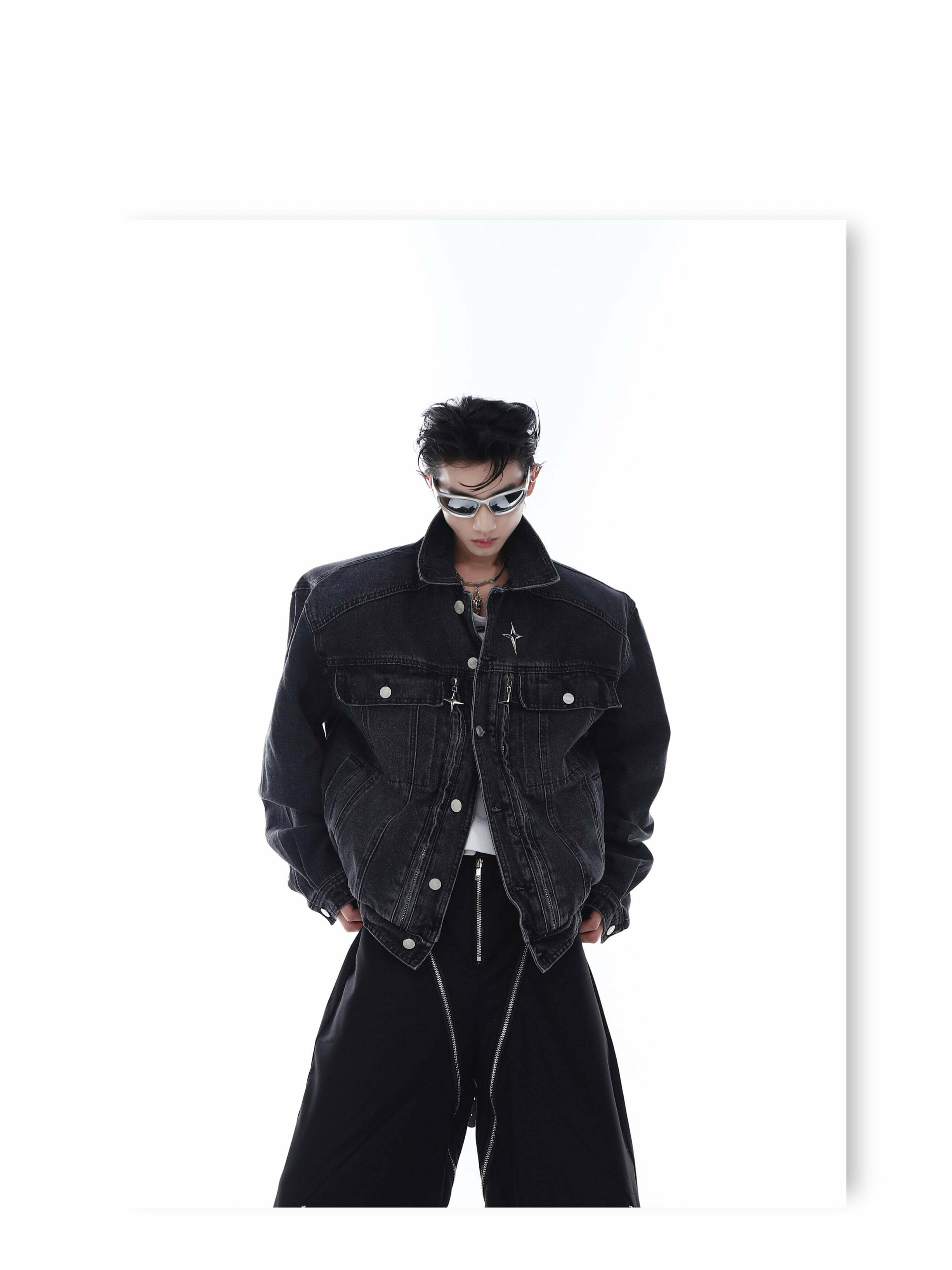 CulturE Denim Jacket - Y2K Summer Grunge, 90s Retro, Pastel Goth, Y2K Club & Party Outfits