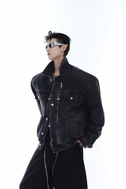 CulturE Denim Jacket - Y2K Summer Grunge, 90s Retro, Pastel Goth, Y2K Club & Party Outfits