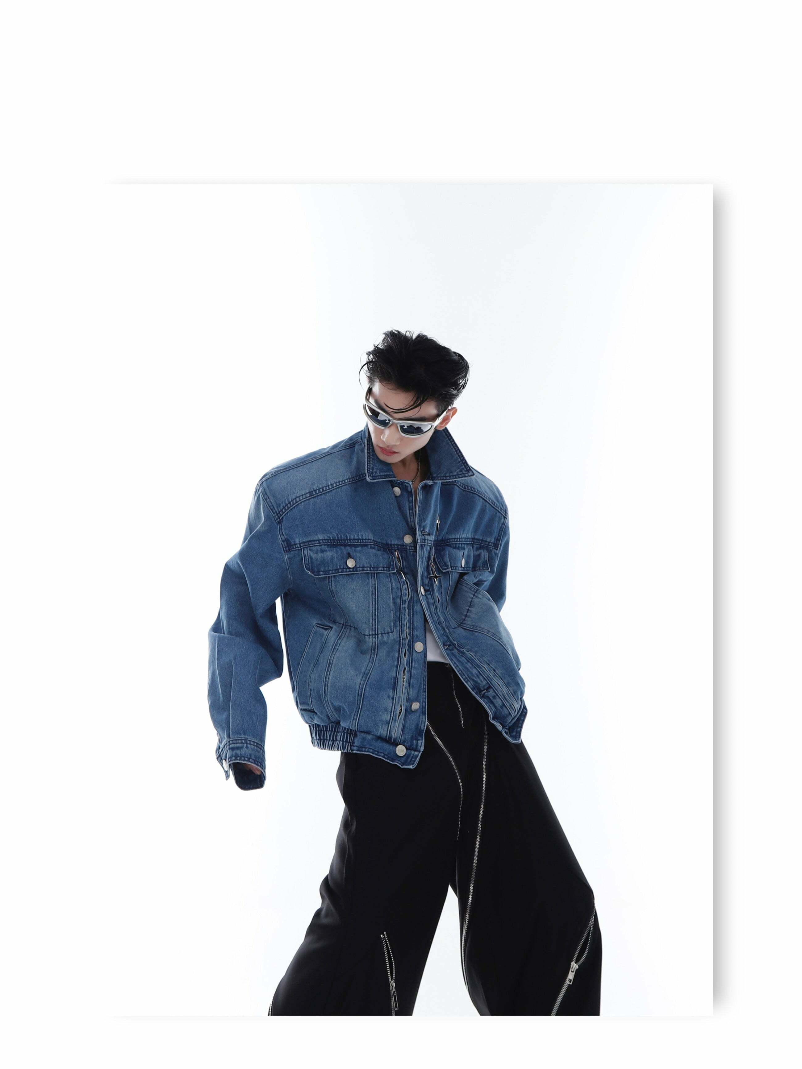 CulturE Denim Jacket - Y2K Summer Grunge, 90s Retro, Pastel Goth, Y2K Club & Party Outfits