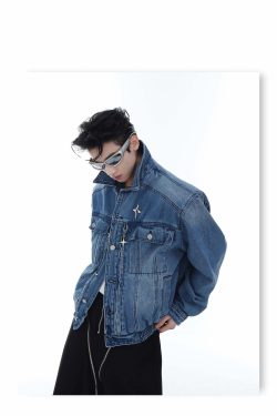 CulturE Denim Jacket - Y2K Summer Grunge, 90s Retro, Pastel Goth, Y2K Club & Party Outfits