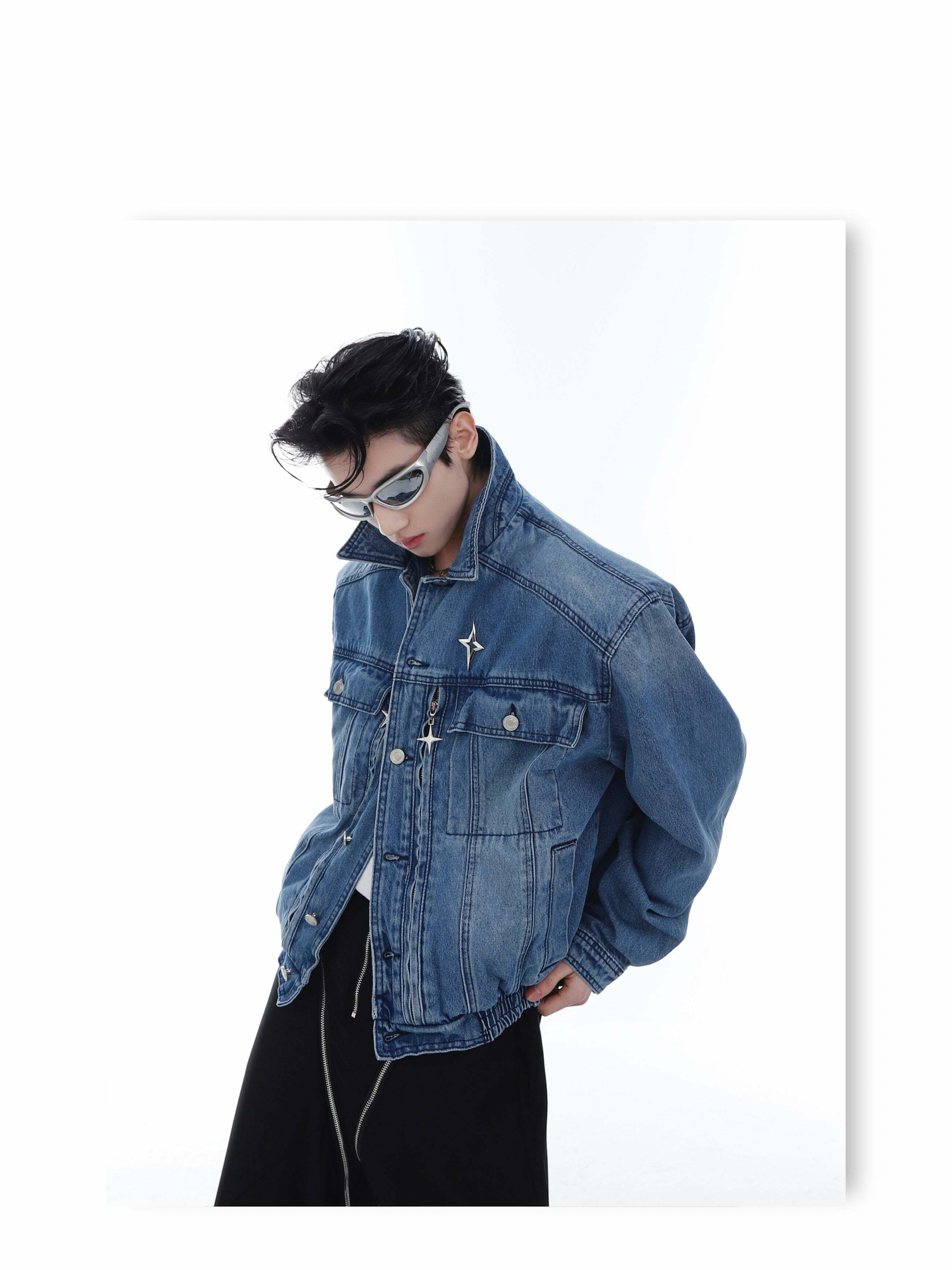 CulturE Denim Jacket - Y2K Summer Grunge, 90s Retro, Pastel Goth, Y2K Club & Party Outfits