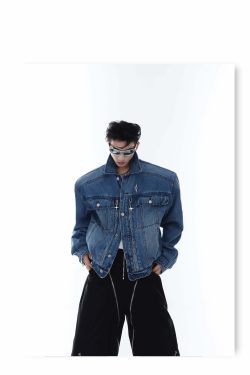 CulturE Denim Jacket - Y2K Summer Grunge, 90s Retro, Pastel Goth, Y2K Club & Party Outfits