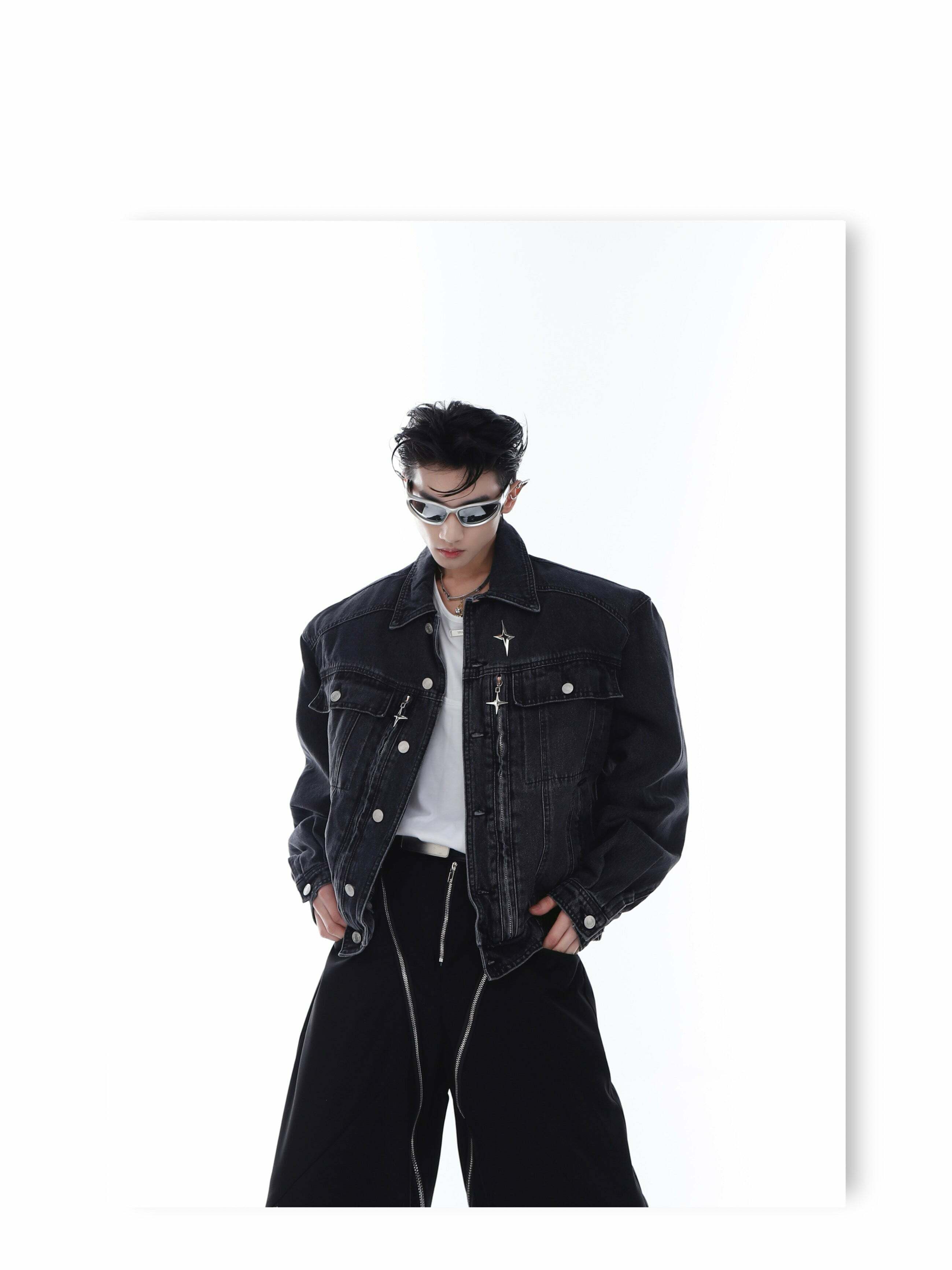 CulturE Denim Jacket - Y2K Summer Grunge, 90s Retro, Pastel Goth, Y2K Club & Party Outfits