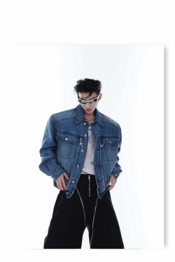 CulturE Denim Jacket - Y2K Summer Grunge, 90s Retro, Pastel Goth, Y2K Club & Party Outfits