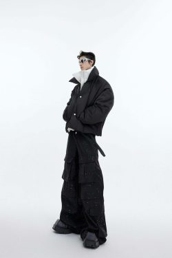 CulturE Double Layered Puffer Jacket - Y2K Grunge, 90s Fashion, Retro Style, Summer Y2K Outfits