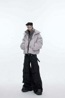CulturE Double Layered Puffer Jacket - Y2K Grunge, 90s Retro, Summer & Party Outfits