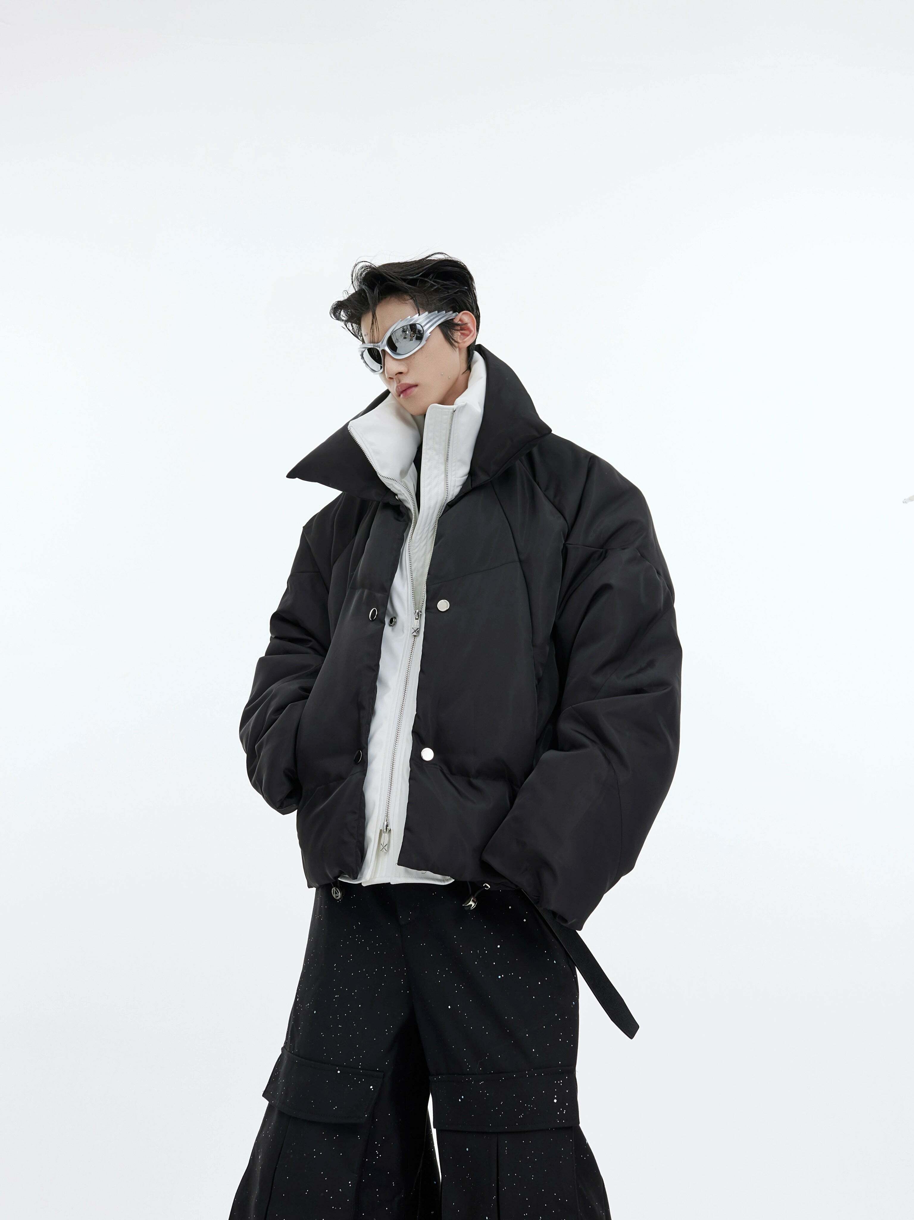 CulturE Double Layered Puffer Jacket - Y2K Grunge, 90s Retro, Summer & Party Outfits