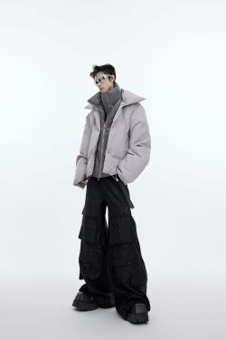 CulturE Double Layered Puffer Jacket - Y2K Grunge, 90s Retro, Summer & Party Outfits