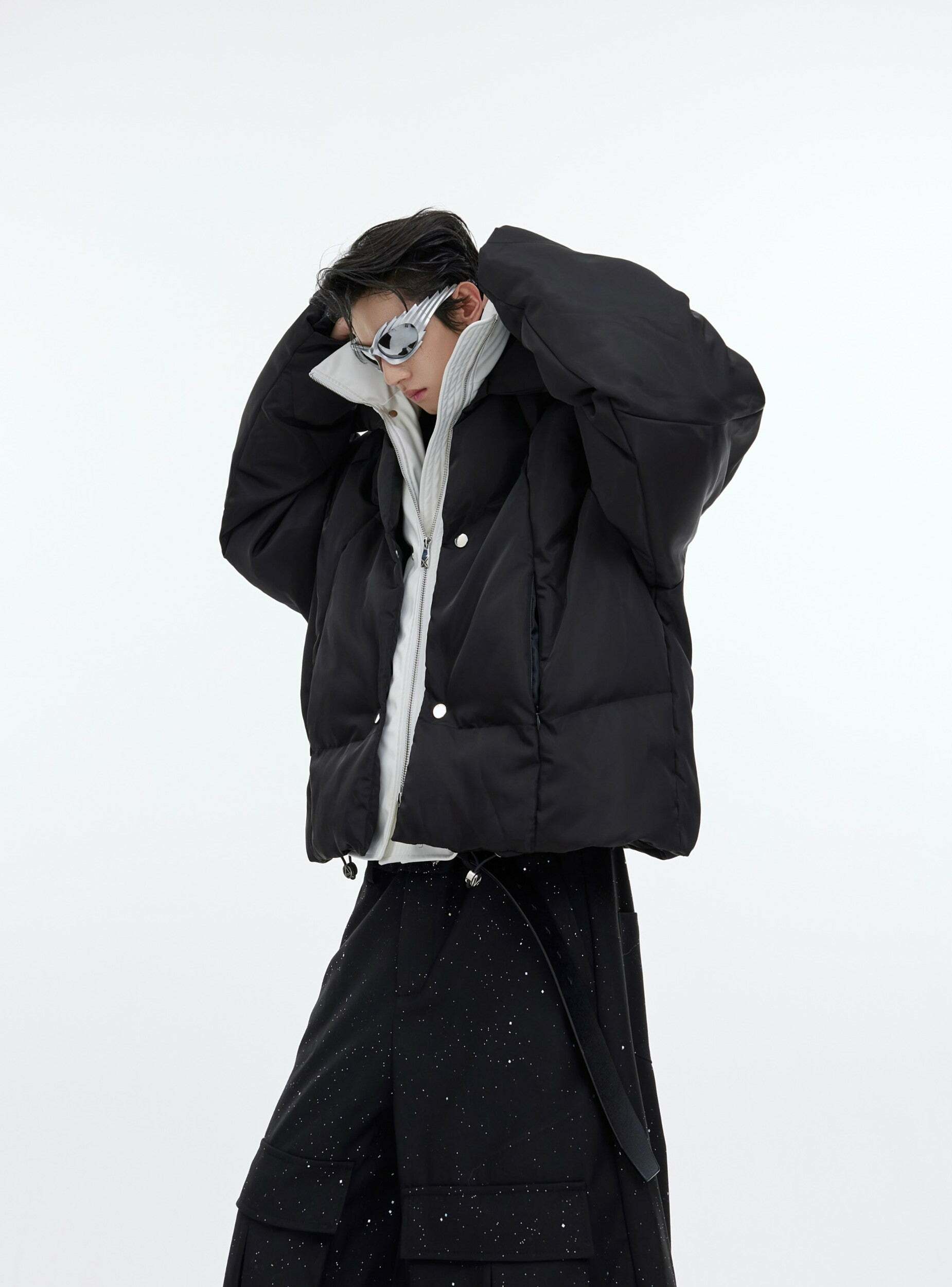 CulturE Double Layered Puffer Jacket - Y2K Grunge, 90s Retro, Summer & Party Outfits