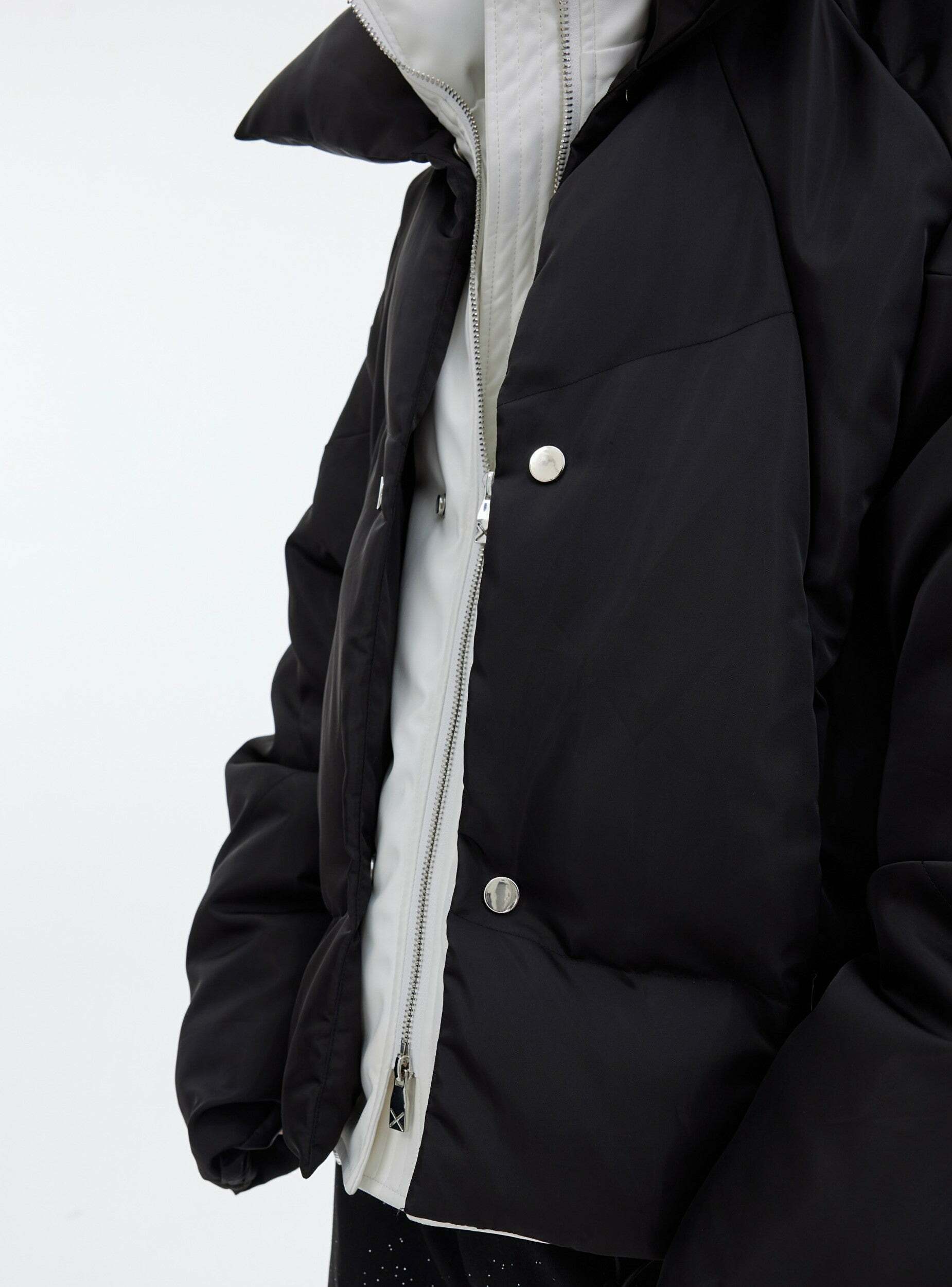 CulturE Double Layered Puffer Jacket - Y2K Grunge, 90s Retro, Summer & Party Outfits