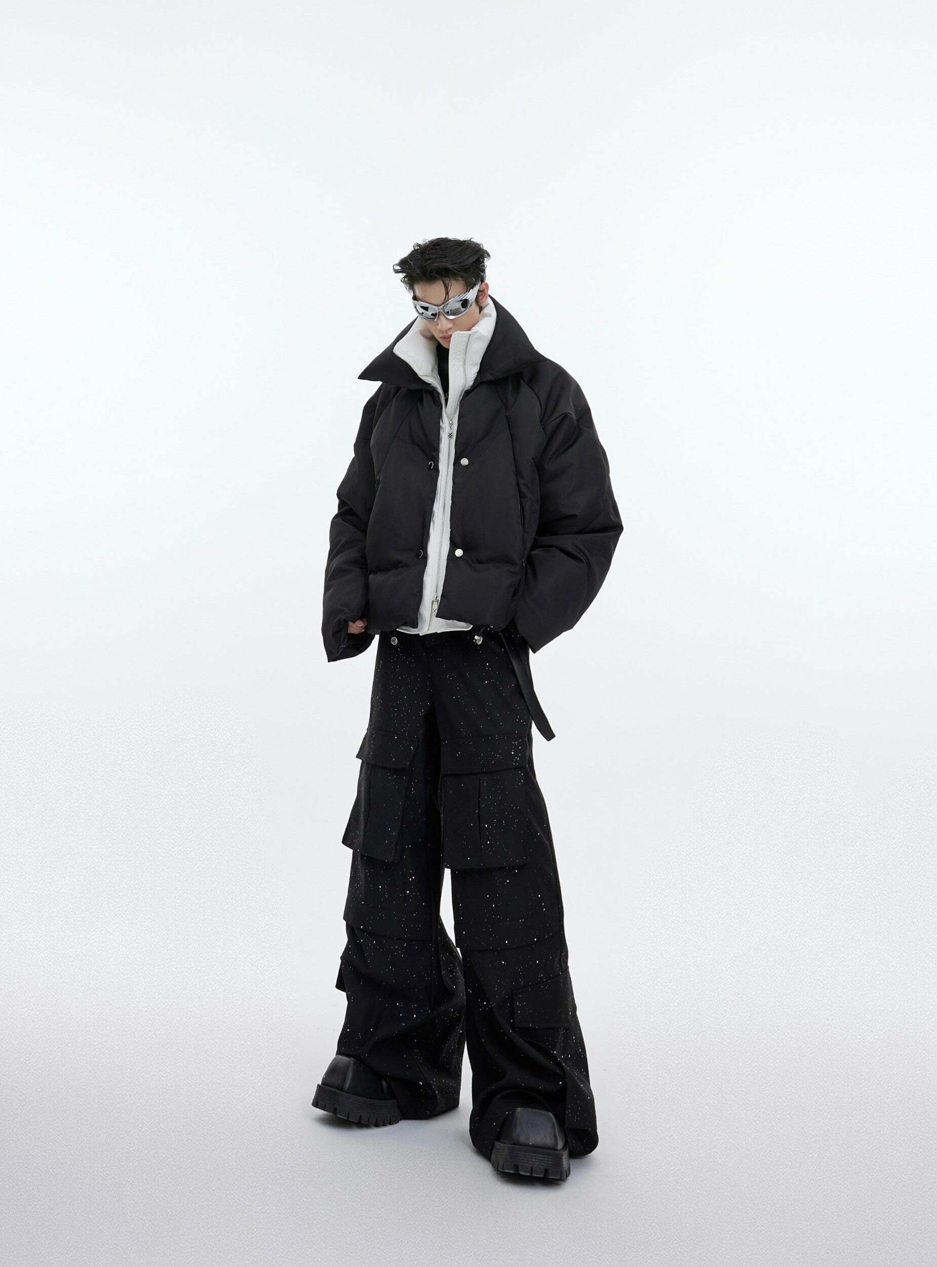 CulturE Double Layered Puffer Jacket - Y2K Grunge, 90s Retro, Summer & Party Outfits