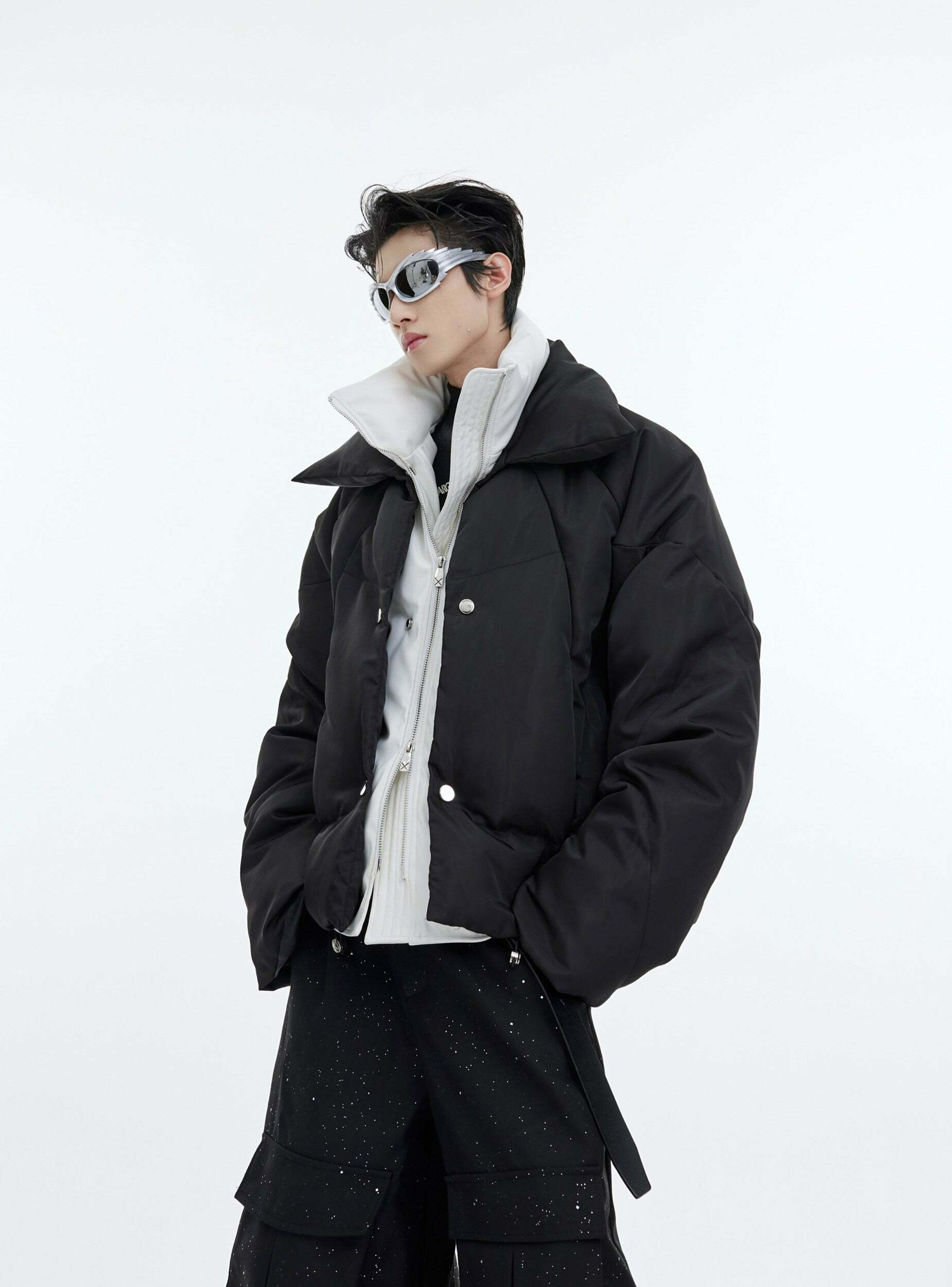CulturE Double Layered Puffer Jacket - Y2K Grunge, 90s Retro, Summer & Party Outfits