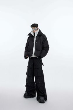 CulturE Double Layered Puffer Jacket - Y2K Grunge, 90s Retro, Summer & Party Outfits