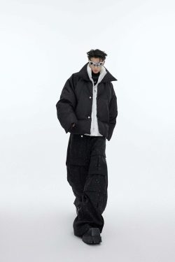 CulturE Double Layered Puffer Jacket - Y2K Grunge, 90s Retro, Summer & Party Outfits