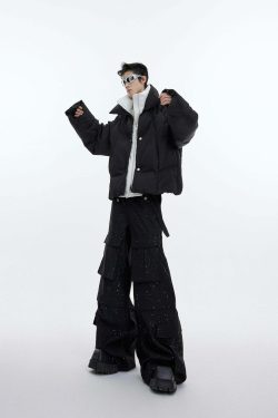 CulturE Double Layered Puffer Jacket - Y2K Grunge, 90s Retro, Summer & Party Outfits