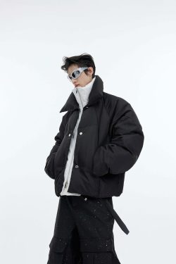 CulturE Double Layered Puffer Jacket - Y2K Grunge, 90s Retro, Summer & Party Outfits