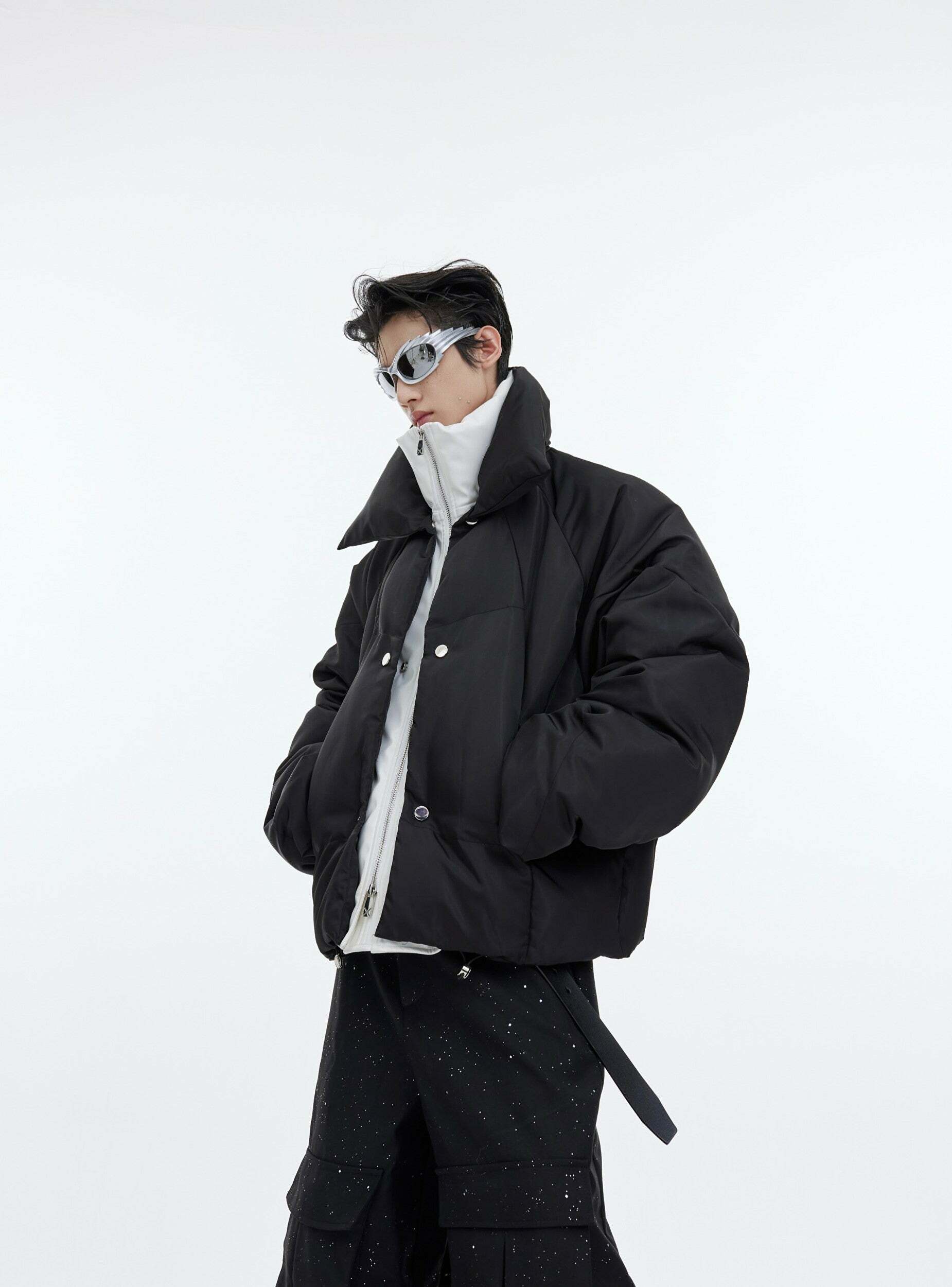 CulturE Double Layered Puffer Jacket - Y2K Grunge, 90s Retro, Summer & Party Outfits