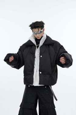 CulturE Double Layered Puffer Jacket - Y2K Grunge, 90s Retro, Summer & Party Outfits