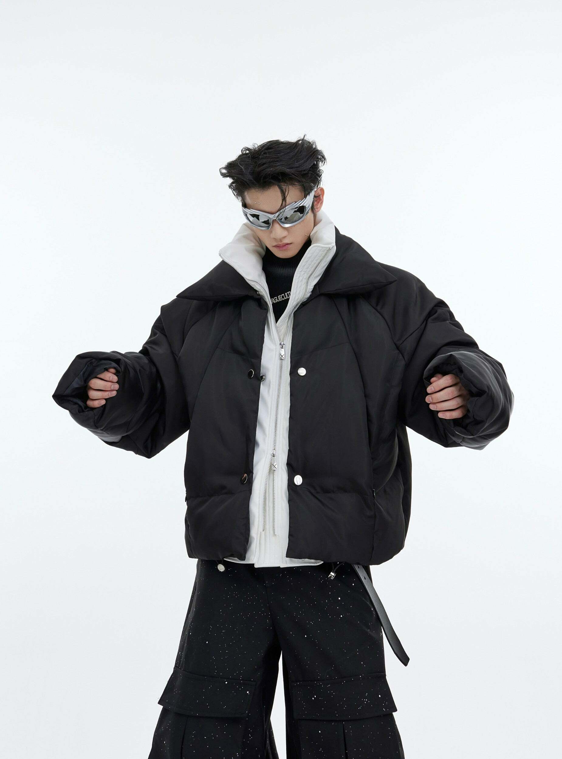 CulturE Double Layered Puffer Jacket - Y2K Grunge, 90s Retro, Summer & Party Outfits