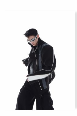 CulturE Spliced Biker Jacket - Y2K Grunge, 90s Retro, Summer Outfits, Y2K Club & Party