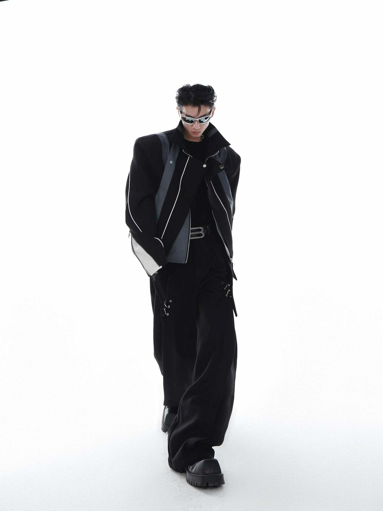 CulturE Spliced Biker Jacket - Y2K Grunge, 90s Retro, Summer Outfits, Y2K Club & Party