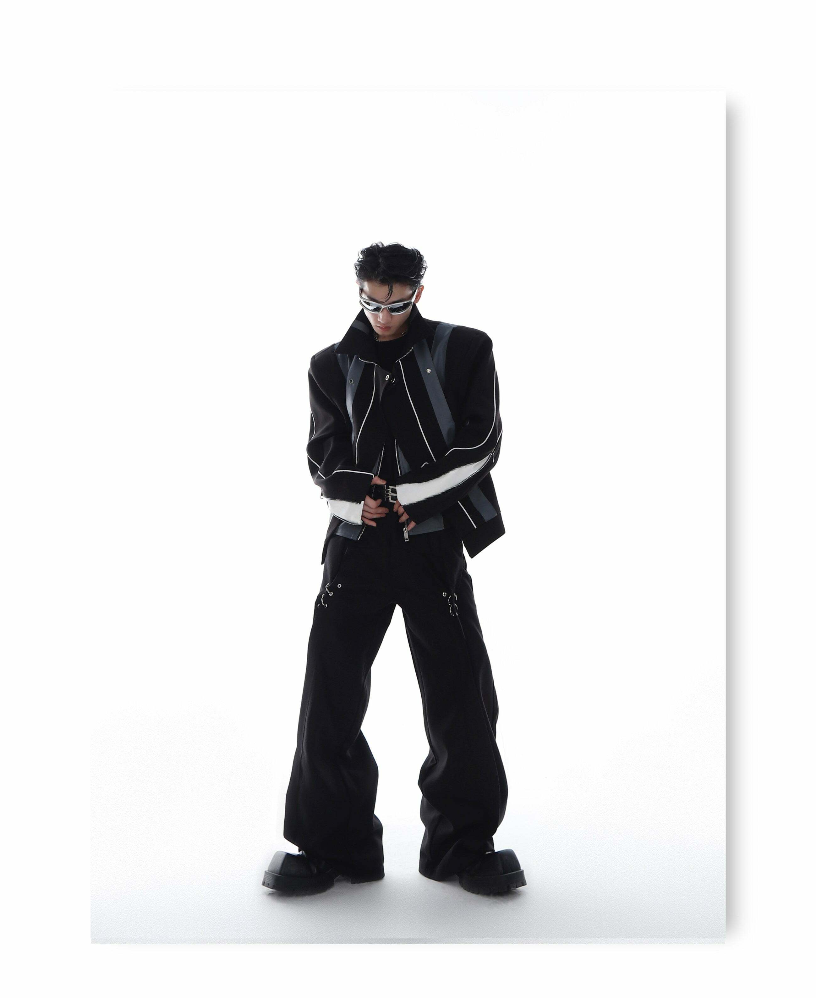 CulturE Spliced Biker Jacket - Y2K Grunge, 90s Retro, Summer Outfits, Y2K Club & Party