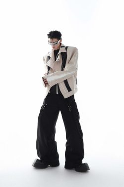 CulturE Spliced Biker Jacket - Y2K Grunge, 90s Retro, Summer Outfits, Y2K Club & Party