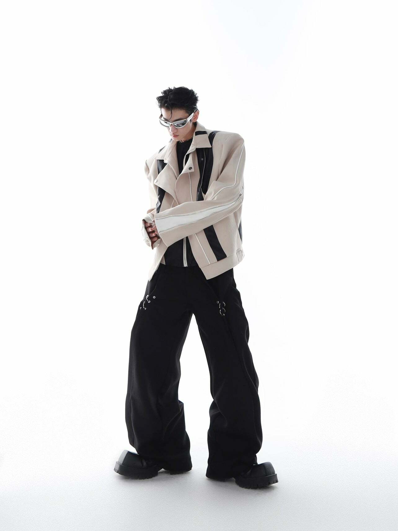 CulturE Spliced Biker Jacket - Y2K Grunge, 90s Retro, Summer Outfits, Y2K Club & Party