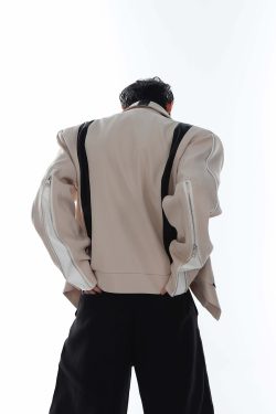 CulturE Spliced Biker Jacket - Y2K Grunge, 90s Retro, Summer Outfits, Y2K Club & Party