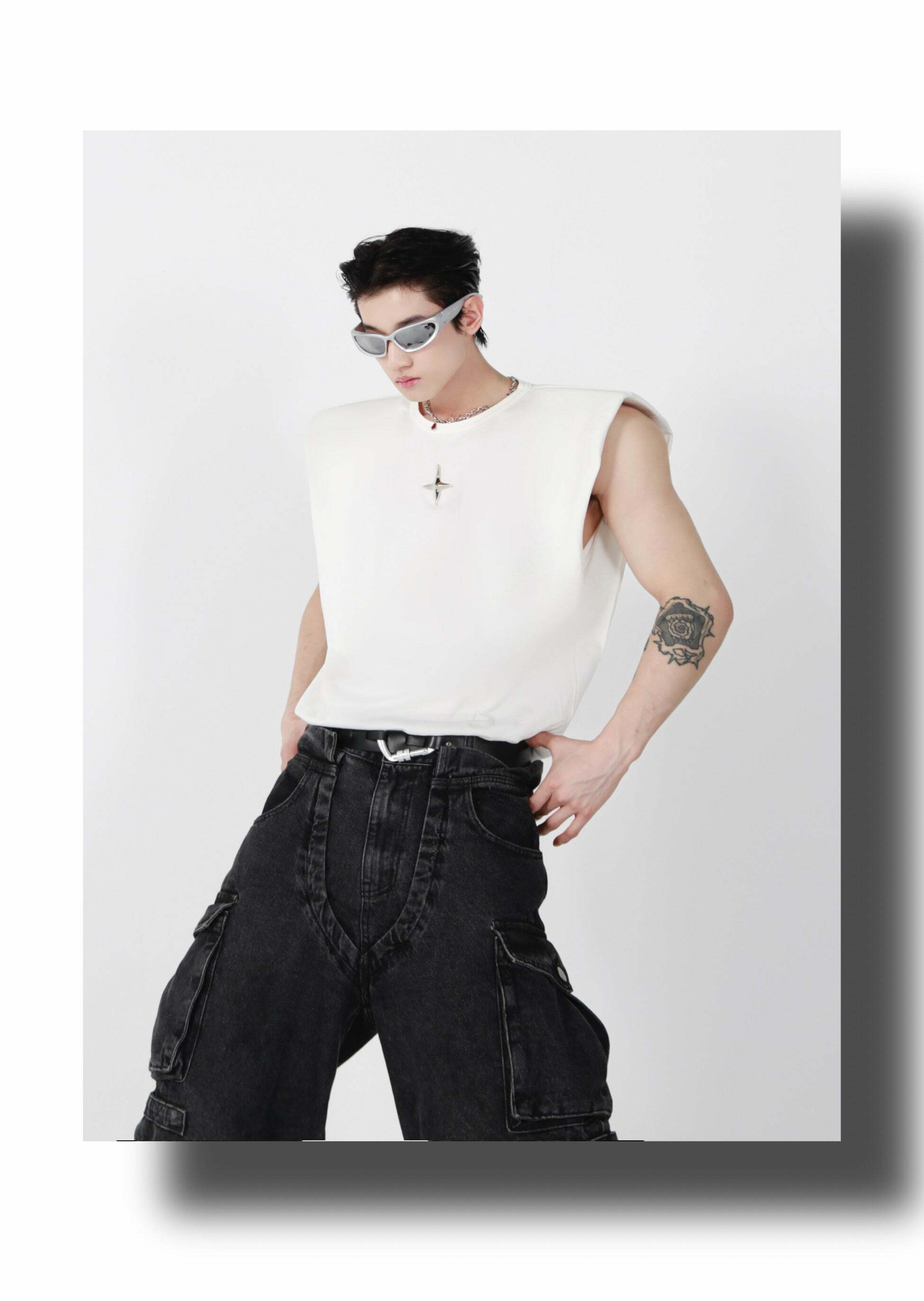 CulturE Star Spike Tank Top - Y2K Summer Grunge, 90s Retro, Pastel Goth, Y2K Party & Club