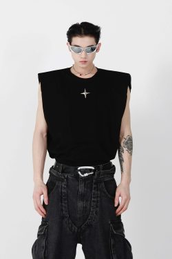 CulturE Star Spike Tank Top - Y2K Summer Grunge, 90s Retro, Pastel Goth, Y2K Party & Club