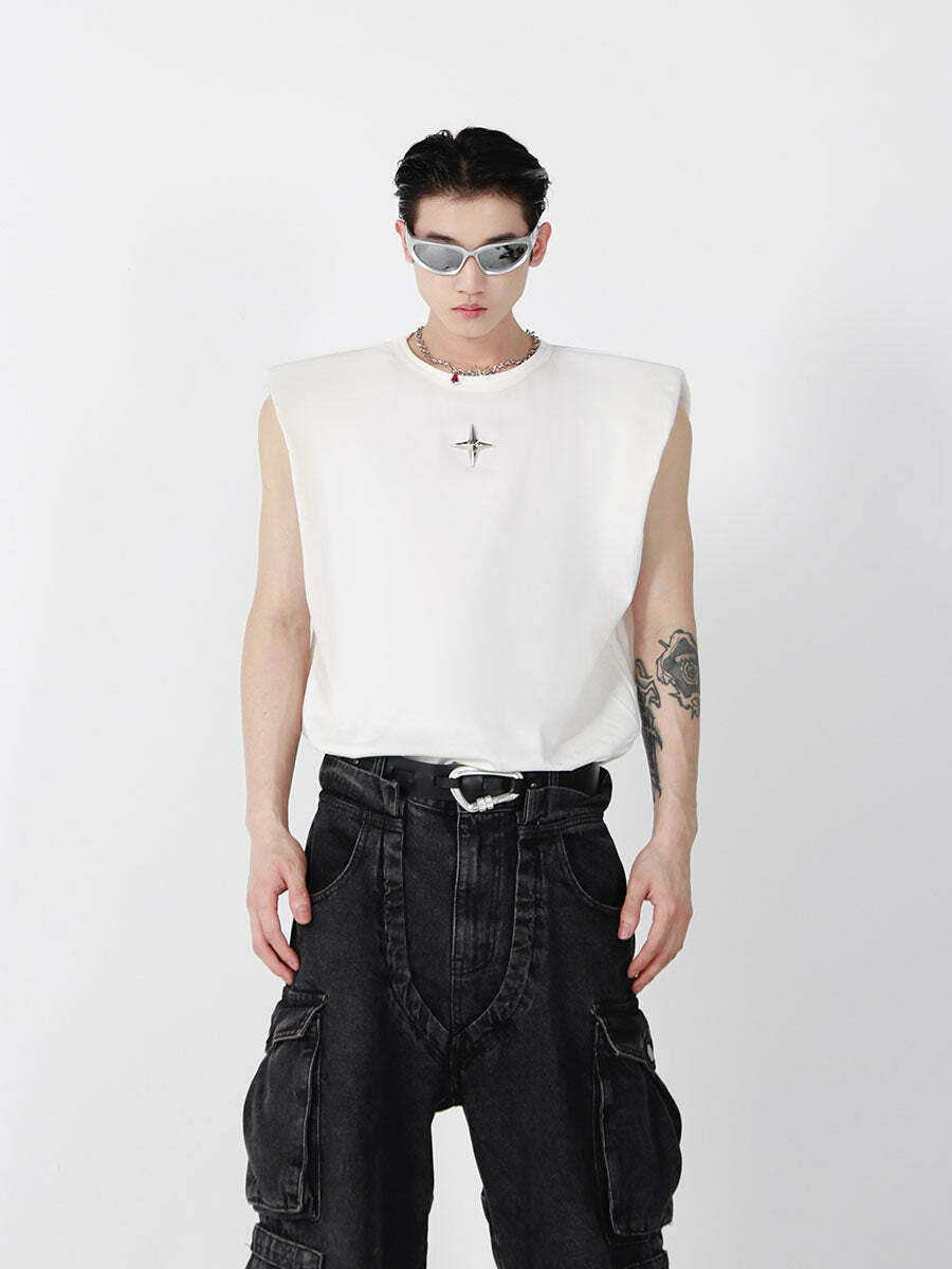 CulturE Star Spike Tank Top - Y2K Summer Grunge, 90s Retro, Pastel Goth, Y2K Party & Club