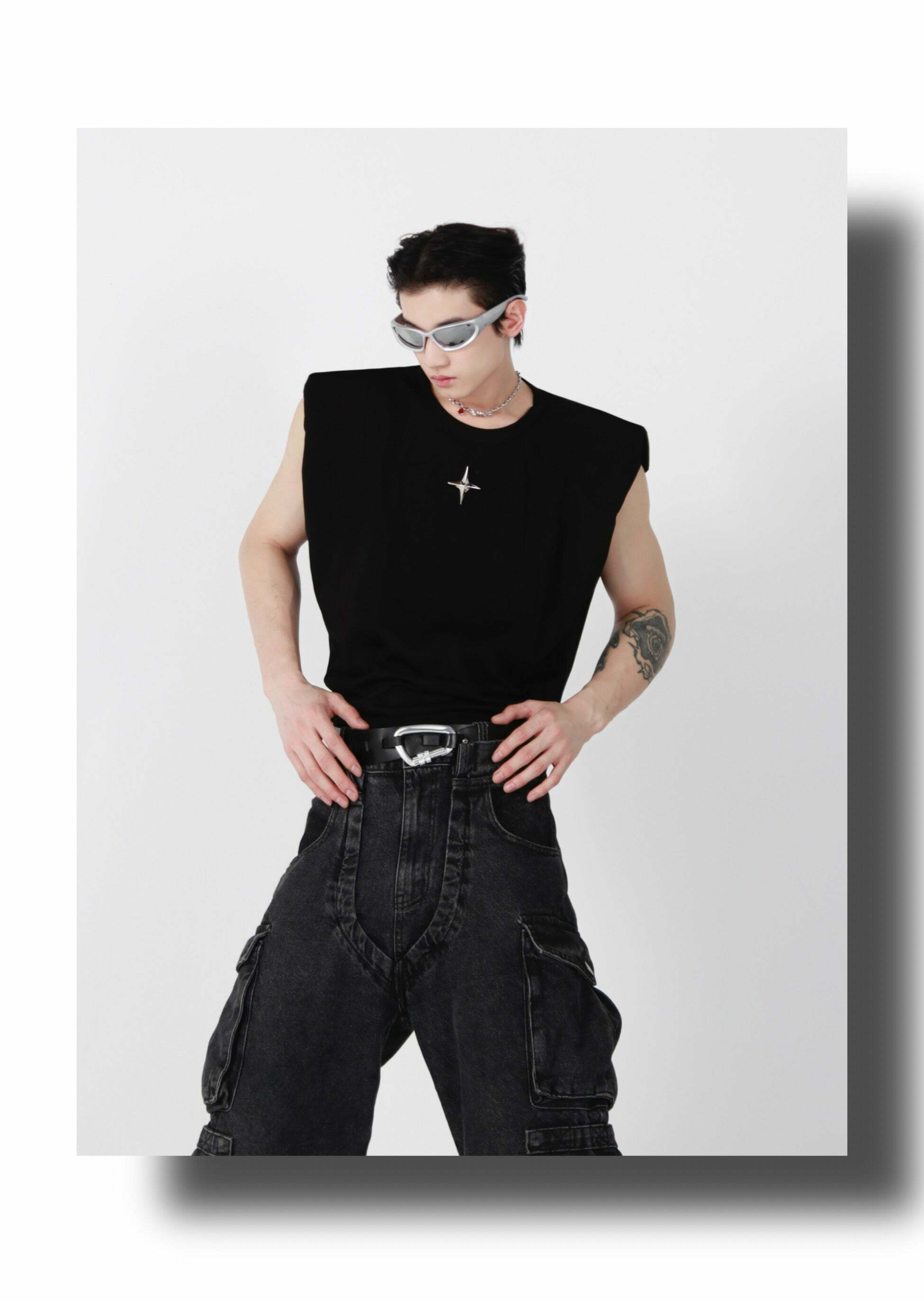 CulturE Star Spike Tank Top - Y2K Summer Grunge, 90s Retro, Pastel Goth, Y2K Party & Club