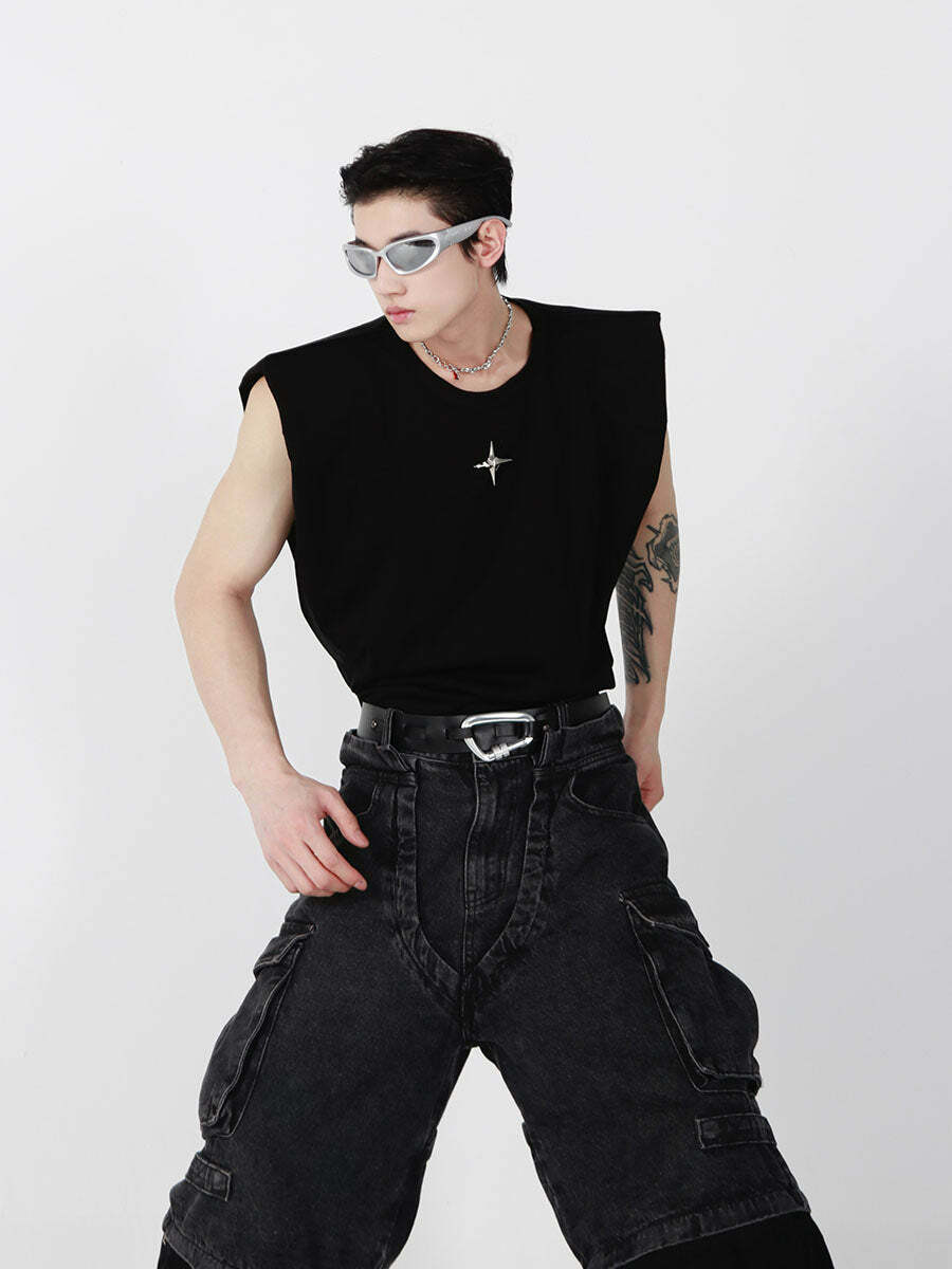 CulturE Star Spike Tank Top - Y2K Summer Grunge, 90s Retro, Pastel Goth, Y2K Party & Club