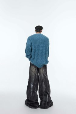 CulturE Studded Collar Sweater - Y2K Grunge, 90s Fashion, Retro Style, Pastel Goth, Y2K