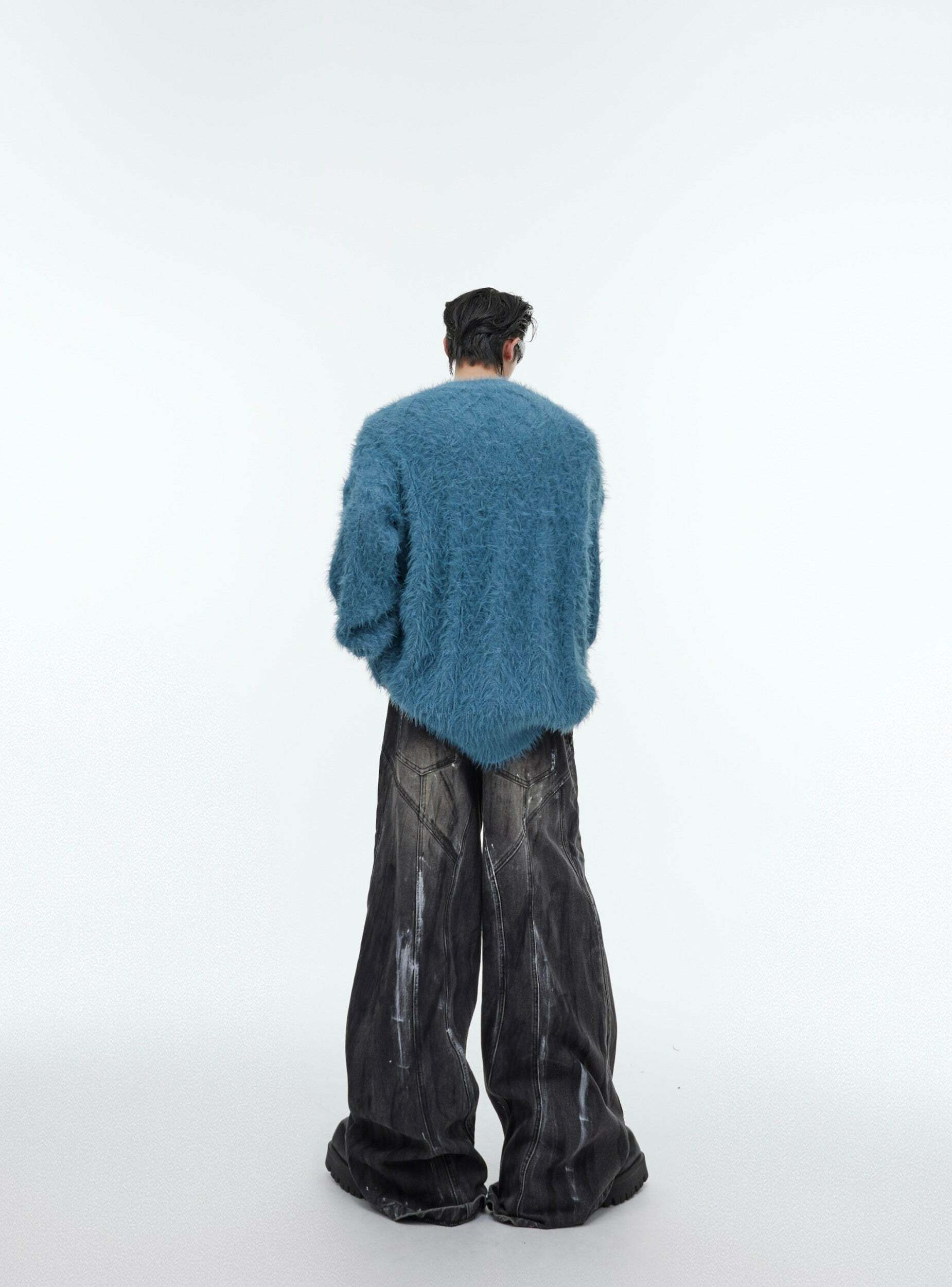 CulturE Studded Collar Sweater - Y2K Grunge, 90s Fashion, Retro Style, Pastel Goth, Y2K