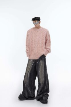CulturE Studded Collar Sweater - Y2K Grunge, 90s Fashion, Retro Style, Pastel Goth, Y2K
