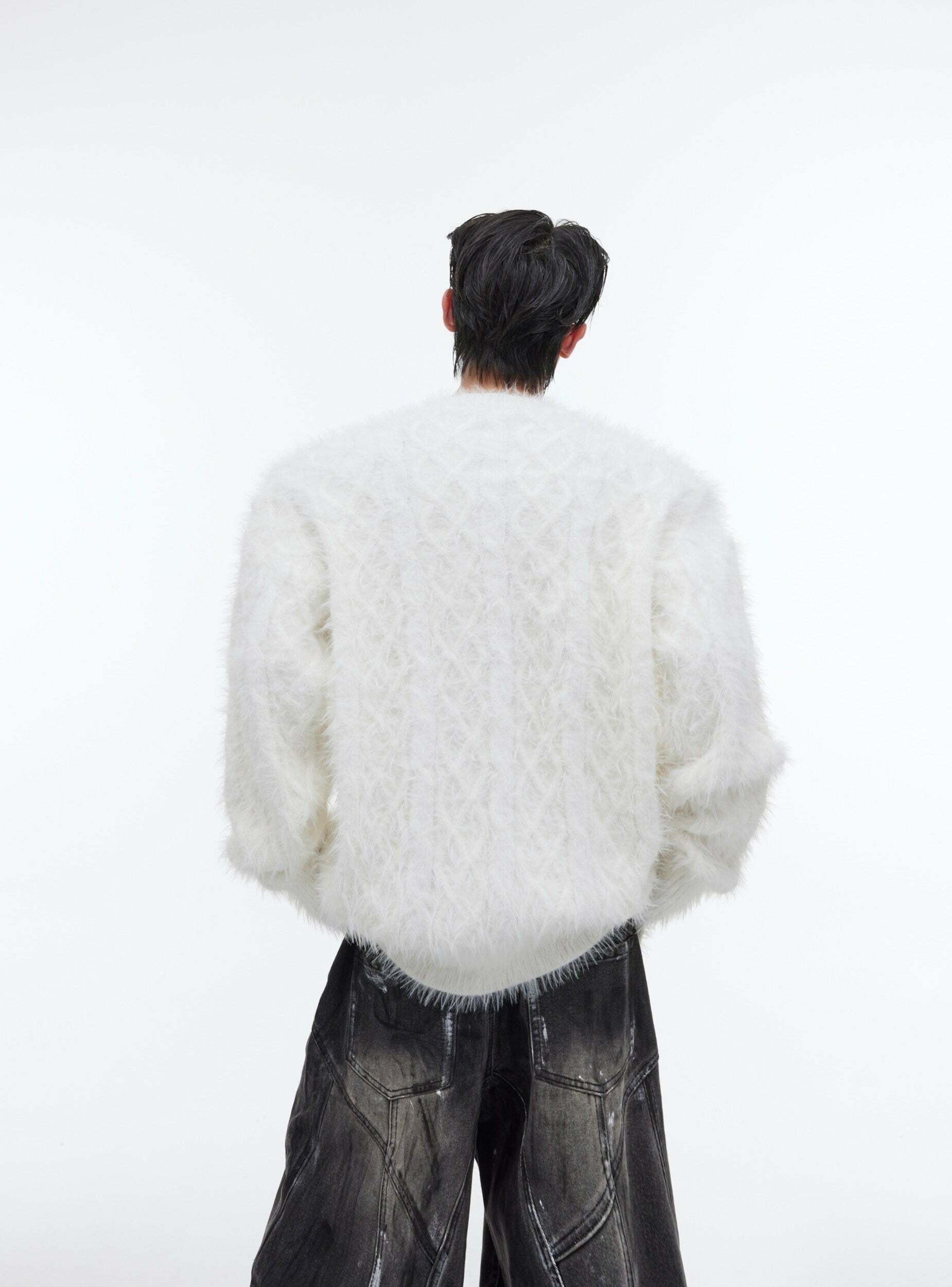 CulturE Studded Collar Sweater - Y2K Grunge, 90s Fashion, Retro Style, Pastel Goth, Y2K