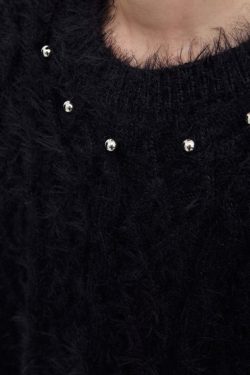 CulturE Studded Collar Sweater - Y2K Grunge, 90s Fashion, Retro Style, Pastel Goth, Y2K