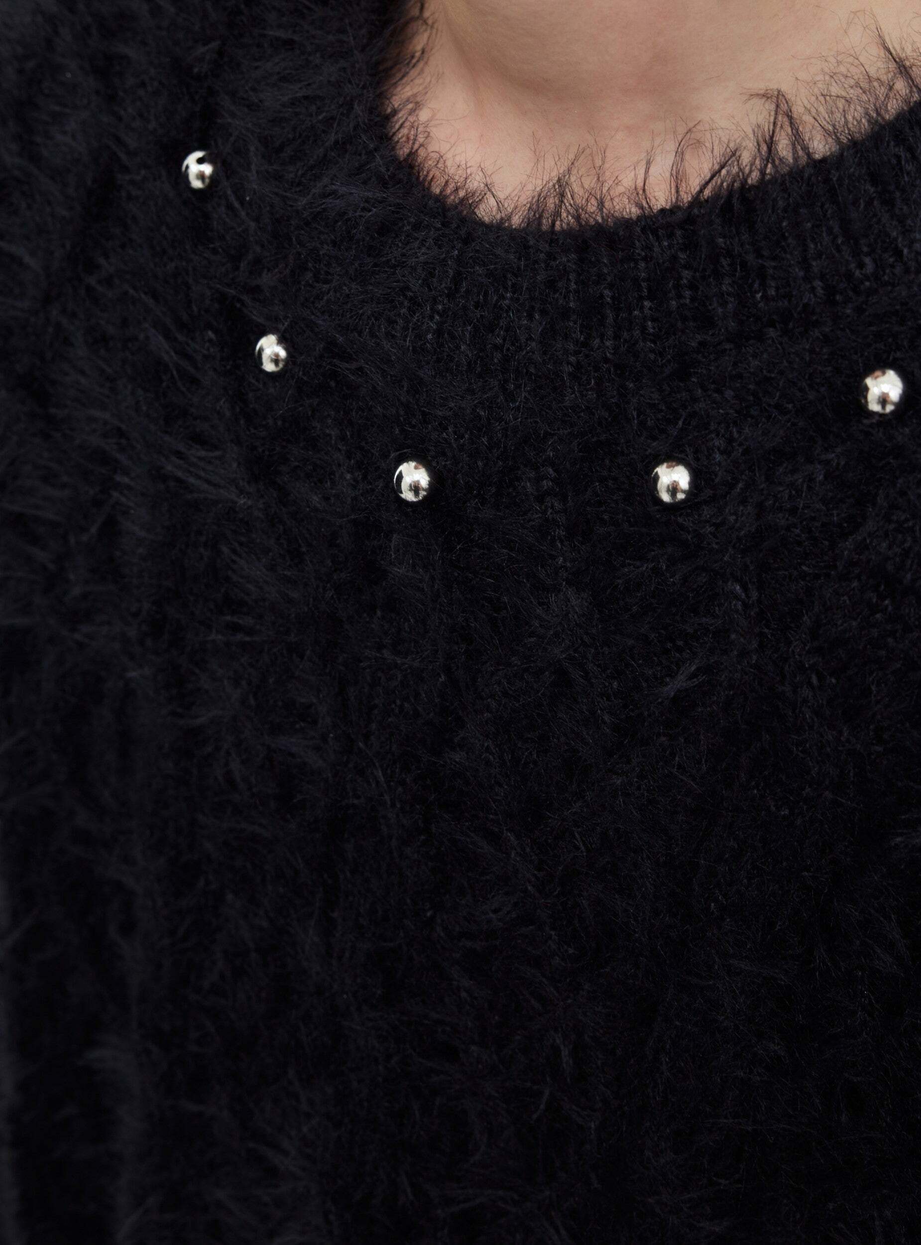 CulturE Studded Collar Sweater - Y2K Grunge, 90s Fashion, Retro Style, Pastel Goth, Y2K