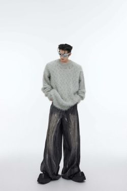 CulturE Studded Collar Sweater - Y2K Grunge, 90s Fashion, Retro Style, Pastel Goth, Y2K