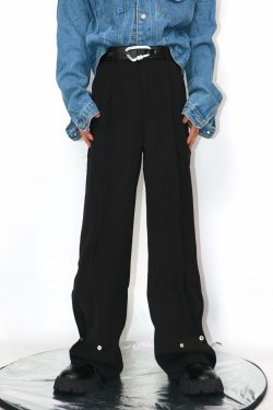 CulturE Studded Trousers - Y2K Summer Grunge, 90s Retro, Gothic Y2K, Y2K Party