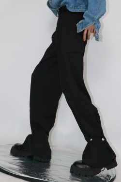 CulturE Studded Trousers - Y2K Summer Grunge, 90s Retro, Gothic Y2K, Y2K Party