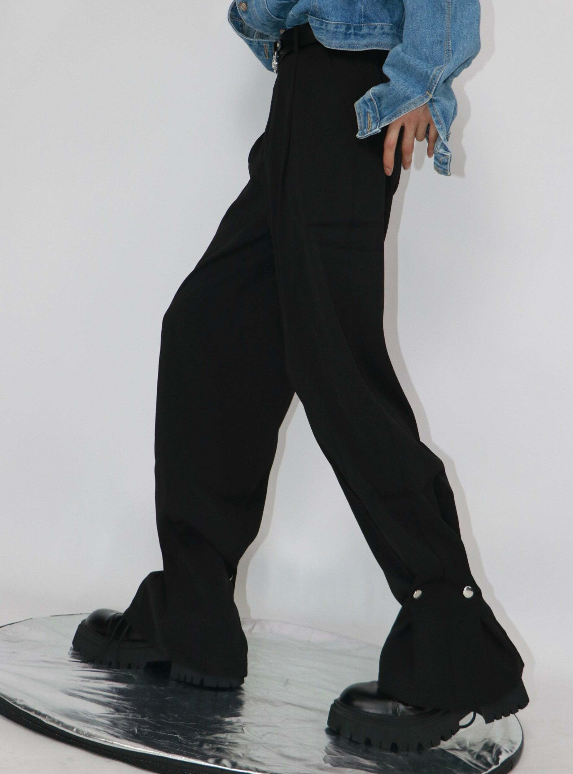 CulturE Studded Trousers - Y2K Summer Grunge, 90s Retro, Gothic Y2K, Y2K Party