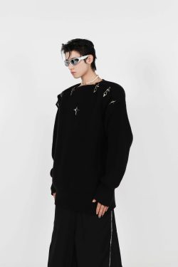 CulturE Y3K Sweater - Y2K Summer & 90s Grunge Fashion, Retro Y2K Club & Party Outfits