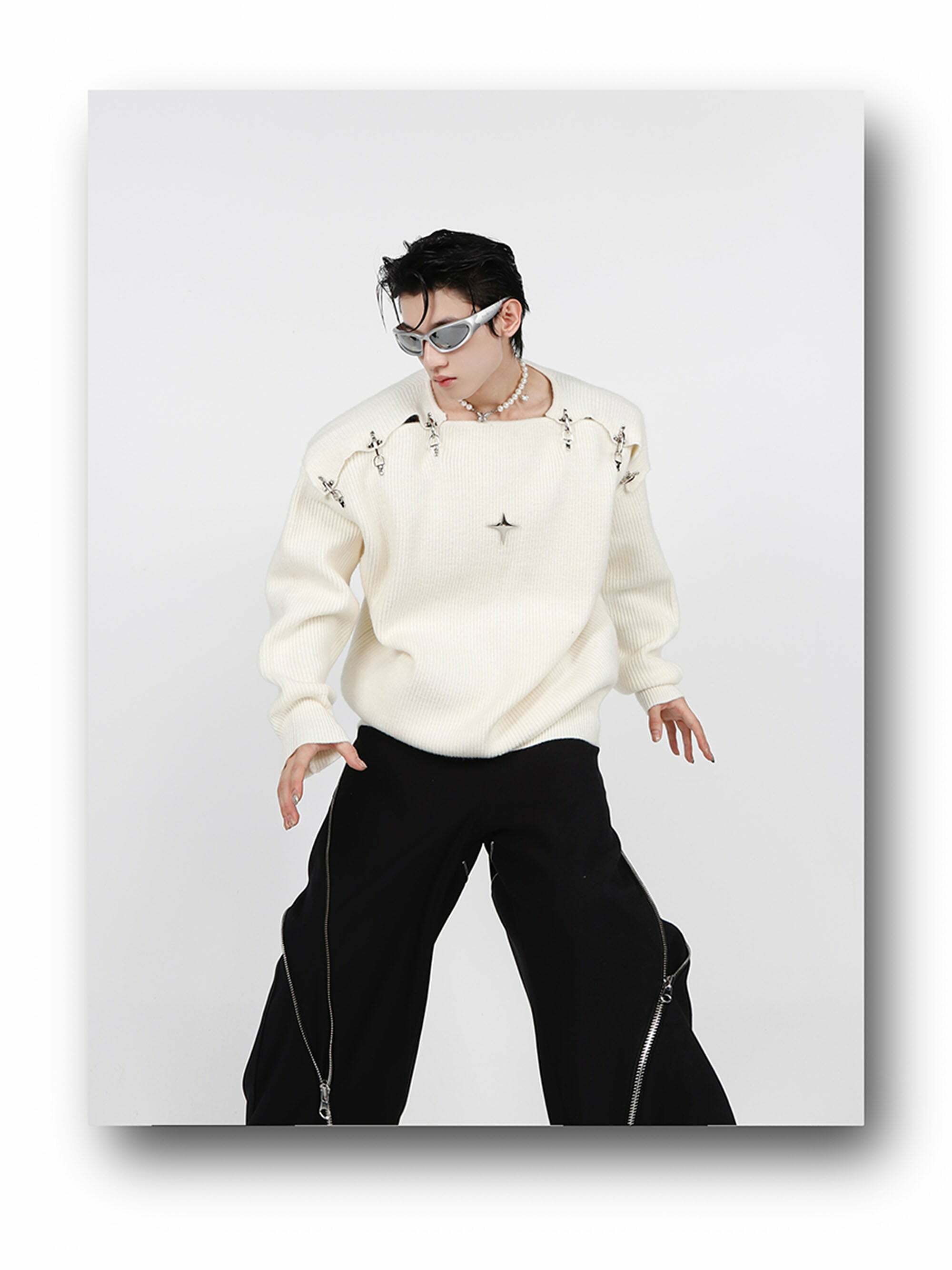 CulturE Y3K Sweater - Y2K Summer & 90s Grunge Fashion, Retro Y2K Club & Party Outfits